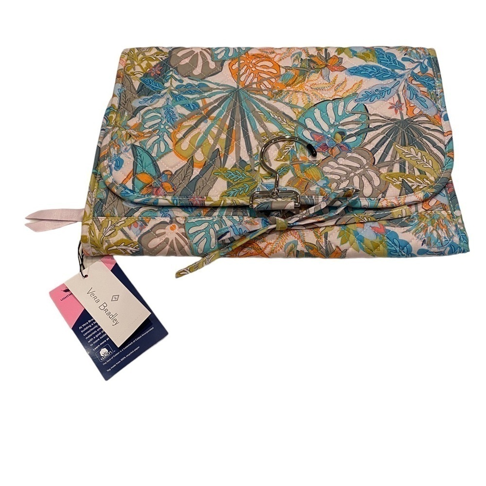 Vera Bradley Hanging Accessory Organizer Travel Bag Jewelry Rain Forest Canopy - Picture 2 of 14